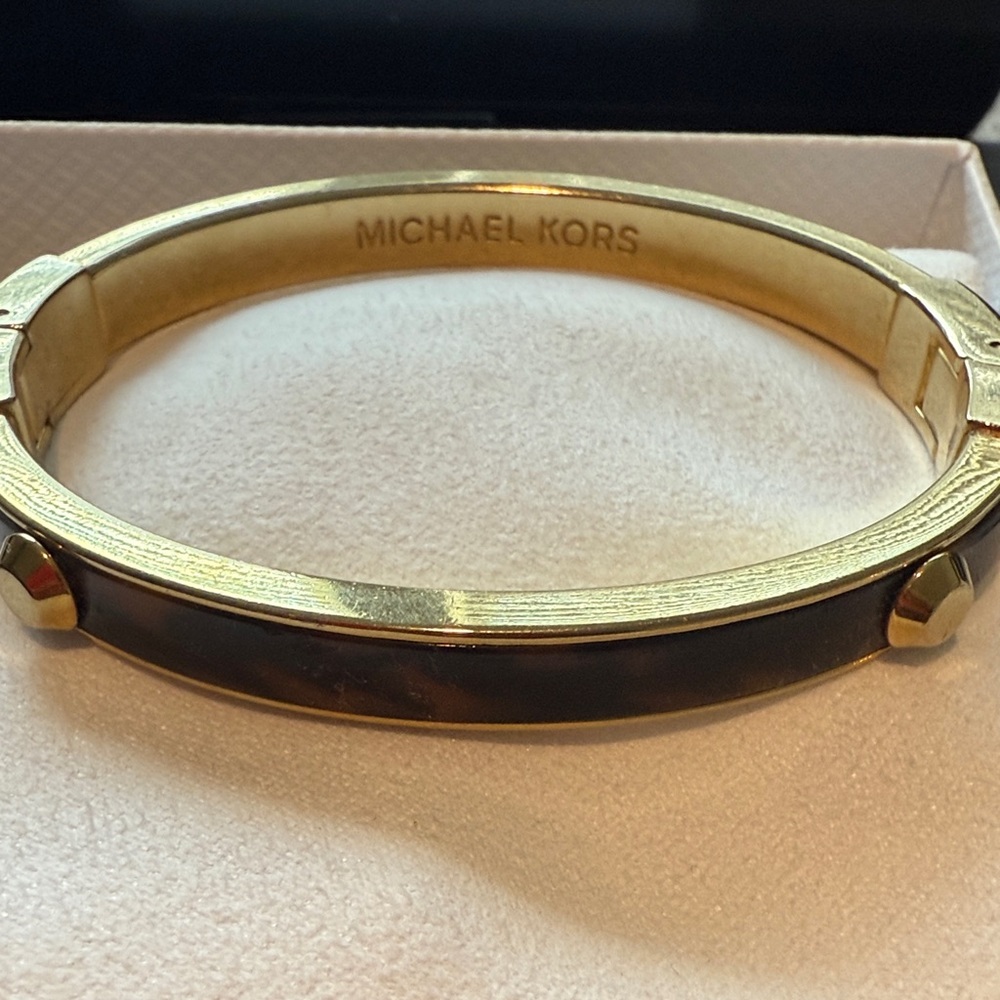 Michael Kors Gold and Brown Tortoise Bangle